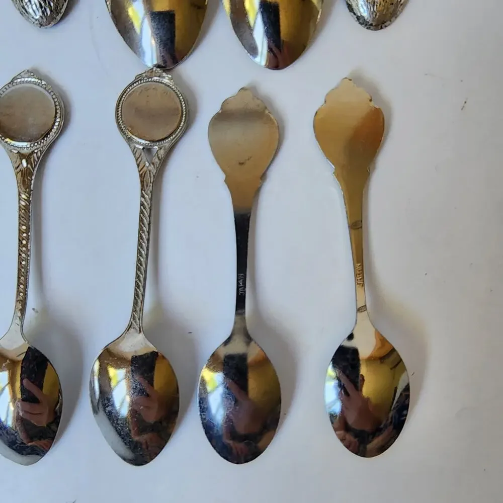 Lot Of 16 Souvenier Spoons United States Collector Vintage Assorted